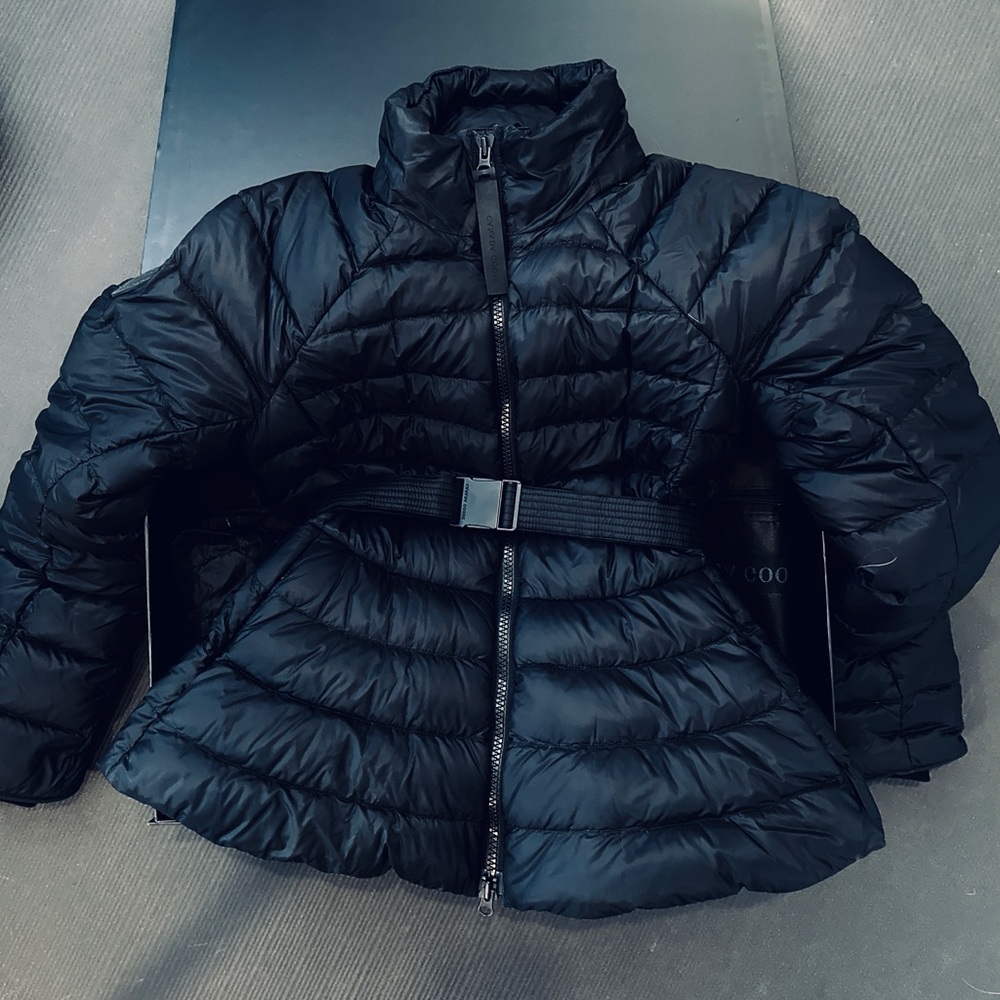 Rare CANADA GOOSE Dyrow Down Jacket Coat Black Label Angel Chen Peplum Two Way - Picture 3 of 12